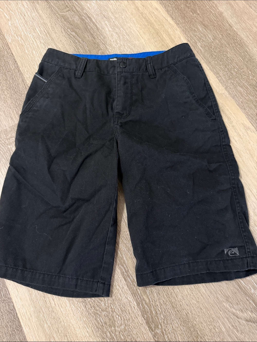 Quiksilver Black Boys' Casual Shorts with Blue Waistband Accent